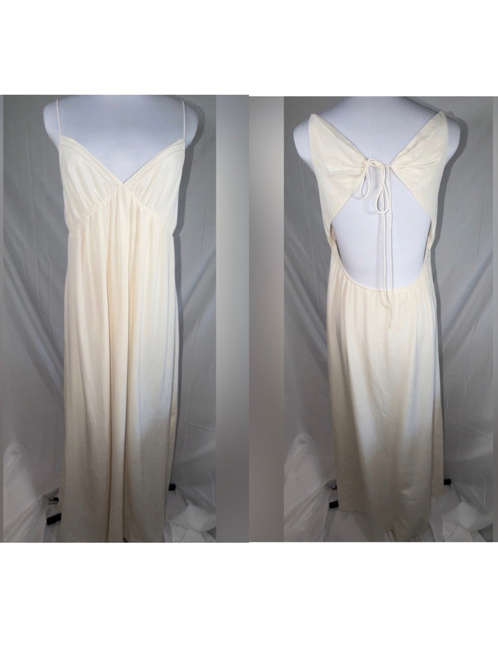 J. Crew Silk Cream Open-back Maxi Dress